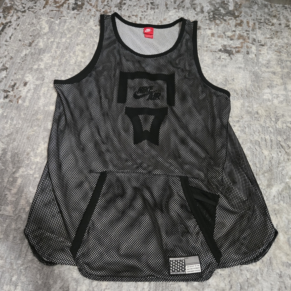 NIKE AIR Mesh Black and White Tank Top Shirt Men's Size XL